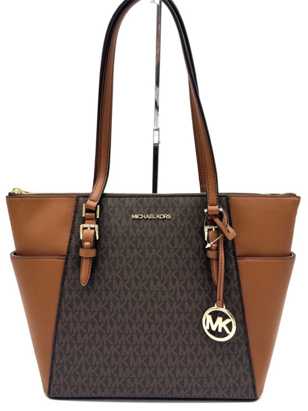 Michael Kors Large Charlotte Tote Bag Luggage  Brown